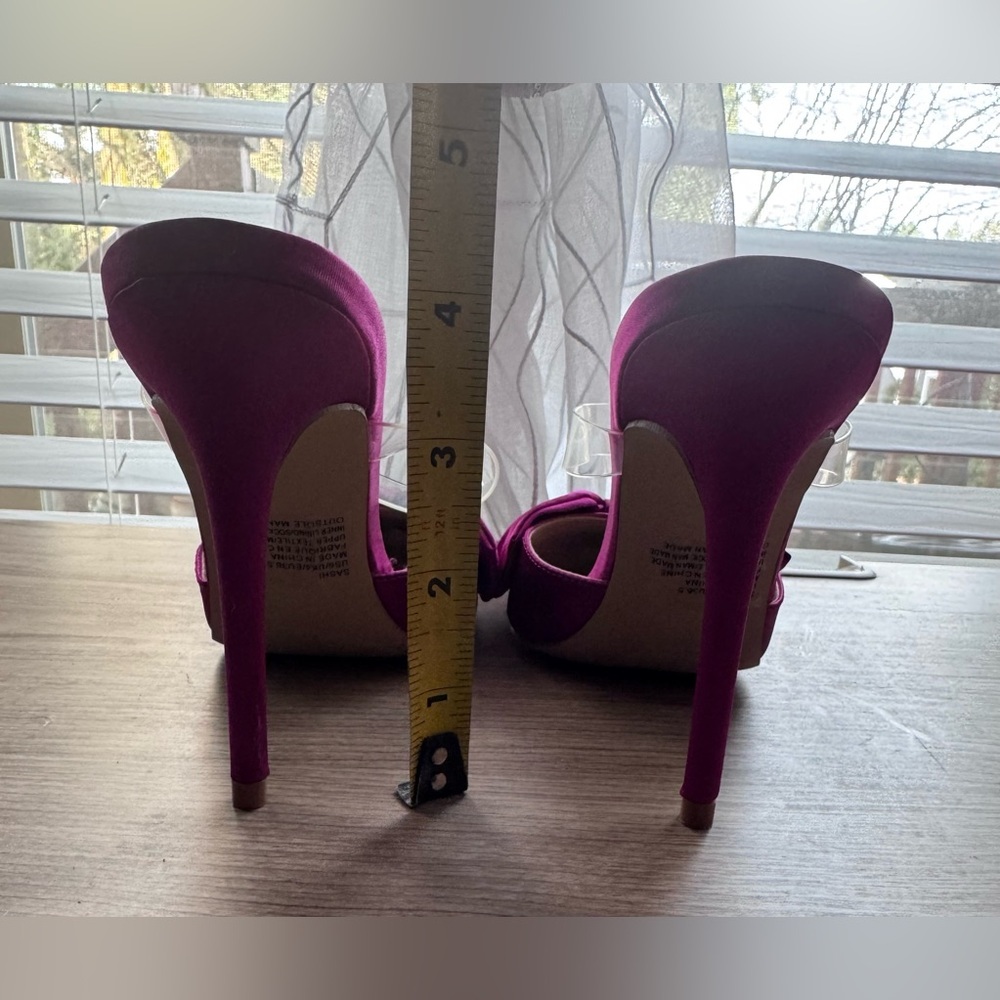 Shoe Dazzle Magenta Bow Heels Size 6 - Picture 9 of 14